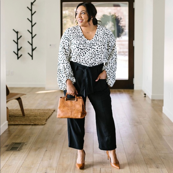 FINAL SALE❗️ Water Spots Polka Dot Blouse White - Picture 5 of 8